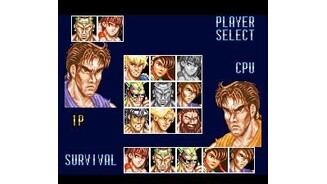 Survival mode selection screen