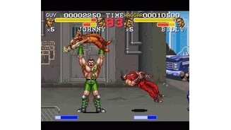 Haggar presses baddie, Guy gets knocked down