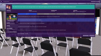 Football Manager 2019Zu unseren Aufgaben gehören auch Pressetermine.