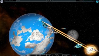Galactic Civilization 3Die Raumkampfsequenzen laufen automatisch ab. Einfluss haben wir nur beim Schiffsdesign und Einheitenverhalten. Die 3D-Schlachten können dennoch aufschlussreich sein.