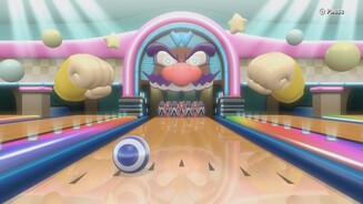 Game + WarioIhr verpasst der Bowlingkugel einen ordentlichen Drall, indem ihr den Tablet-Controller nach rechts oder links neigt.