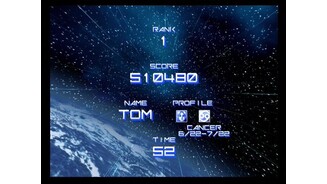 Game over, enter your name in the high score table