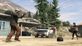 Grand Theft Auto OnlineEin zu erbeutendes Paket in einem der neuen Capture-Spielmodi im Zentrum eines Feuergefechts.