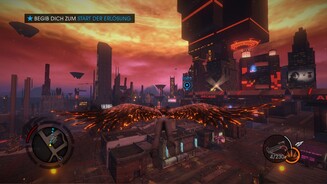 Saints Row: Gat Out of HellPer Knopfdruck springen wir in die Luft und breiten unsere neuen Flügel aus. Diese Superkräfte machen wieder viel Spaß, in ähnlicher Form kennen wir sie aber schon aus Teil 4.