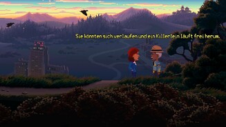 Thimbleweed ParkWird schnell nervig: Der Sprachtick des Sheriffs, der an Hauptwörter gern ein »-lein« hängt. In der (ausschließlich) englischen Sprachausgabe heißt es dann »Killer-ino« – noch schlimmer.