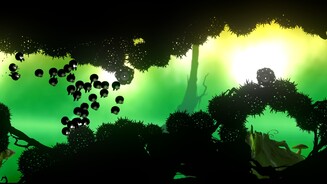 Badland: Game of the Year EditionEigentlich sollten wir die giftigen Stachelbälle tunlichst meiden, da wir aber genügend Klone haben, sind wir uns sicher, dass mindestens einer von ihnen überlebt.