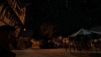 Das Schwarze Auge: Sternenschweif HDLowangen bei Nacht: In der größten Stadt des Spiels bricht die Bildwiederholrate auch bei stärkeren Rechnern zeitweise spürbar ein.