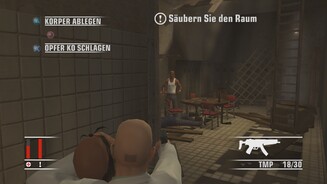 Hitman HD Trilogy - Hitman: Blood MoneyEin menschlicher Schutzschild ist praktisch, wenn sich Schießereien einmal nicht vermeiden lassen.