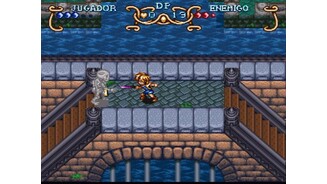 Fighting skeletons on the bridge