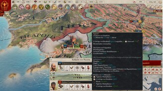 Imperator: RomeDie Schlacht von Nuceria ist in vollem Gange. Der Tooltip für die Schadensberechnung der einzelnen Einheiten ist jedoch kaum verständlich.