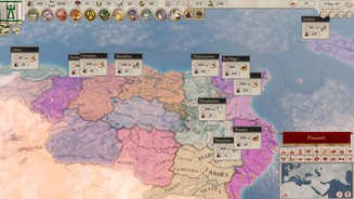 Imperator: RomeZahlreiche Kartenmodi unterstützen den Spieler. Hier sehen wir die karthagischen Provinzen mit diversen Kennziffern.