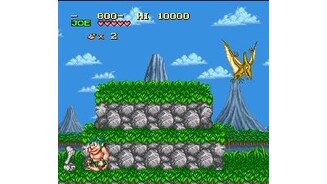 To the left, a bone powerup