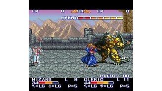 The wizard and the cleric taking on a dragon.