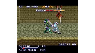 The Cleric fighting against two knights