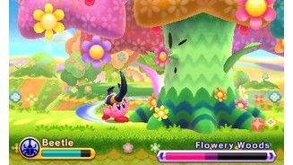 Kirby Triple DeluxeAuch neu: der Käfer.