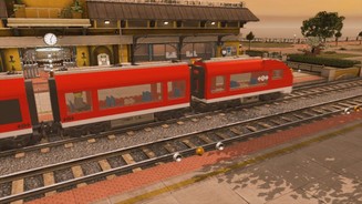 Lego City UndercoverMit dem Zug gelangt man in Lego City schnell von einem Stadtteil zum andern.