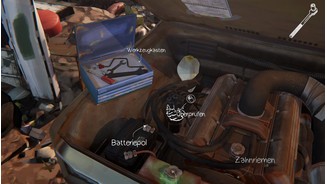 Life is Strange: Before the Storm - Episode 3Die Rätseleinlagen sind arg simpel gestrickt, hier müssen wir jedes Autoteil mit dem richtigen von drei Werkzeugen reparieren.