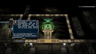 Meridian: New WorldZwischen den Missionen finden wir uns wie in Starcraft 2 auf unserem zentralen Raumschiff, um Gespräche mit Story-Charakteren zu führen. Dabei haben wir sogar unterschiedliche Antwortoptionen, völlig unterschiedliche Richtungen nimmt das Spiel deswegen aber nicht.