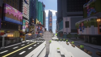 MinecraftDer Times Square in Klötchen-Optik