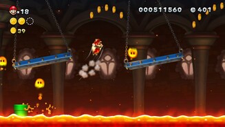 New Super Mario Bros. UMit dem Flughörnchen-Kostüm kommt Klempner Mario ohne Probleme auch an ferne Orte.