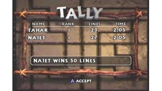 As you play, the game keeps track of how many lines you get
