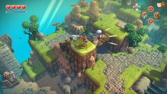 Oceanhorn: Monster of Uncharted SeasAnfangs kämpfen wir noch mit Schwert und Schild, später bekommen wir Bomben, Pfeil und Bogen und sogar diverse Zaubersprüche.