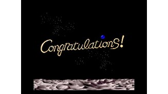 A spinning congratulatory message upon completing a set of boards