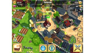 Royal Revolt 2Geldsegen: Hier holen wir unseren Anteil an den Einnahmen der Taverne ab.