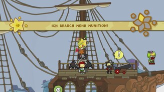 Scribblenauts UnlimitedWenn der Pirat mehr Munition braucht, geben wir ihm doch noch ein paar Clowns zum verballern.