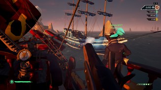 Sea of Thieves: Shores of GoldIm Arena-Modus kämpfen wir gegen eine feindliche Crew, die uns gerade einen Treffer verpasst hat.