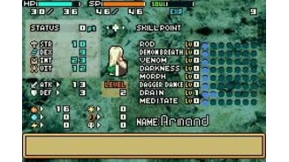 The status screen shows all your stats on a single screen and also allows you to increase your stats whenever you level up