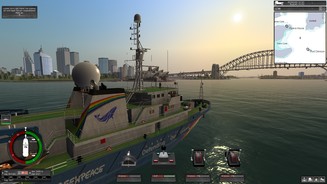 Ship Simulator ExtremesEinmal Weltreise, bitte. Die Esperanza läuft im Hafen von Sidney ein.