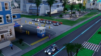SimCity: Städte der ZukunftAltmodisches Polizeirevier, neumodische Streifengleiter.