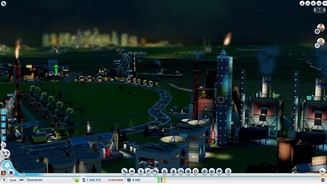 SimCityUnsere Öl-Stadt bei Nacht. Dank der Glassbox-Engine sieht selbst die Industrie bildhübsch aus.