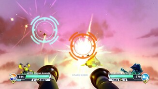Skylanders: Swap ForceDer Koop-Kamerad macht einiges einfacher. Dieses Baller-Minispiel gewinnen wir zu zweit ohne große Mühe.