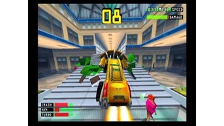 In the mall, with 4x4, crash, and turbo activated.