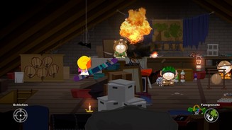 South Park: Der Stab der WahrheitStändig können wir mit unserer Umgebung interagieren. Manchmal machen wir uns den Weg auf die harte Tour frei.