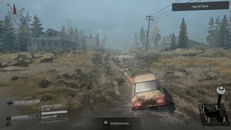 Spintires: MudRunnerDiese Mission heißt »Besuche Oma!«. Wer nachts fährt, auf die Seilwinde verzichtet und nicht vom Gas geht, bekommt Bonuspunkte.