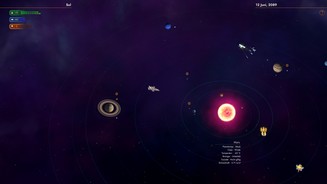 Star Control: OriginsDas Abenteuer beginnt in der Heimat: Unser Bild zeigt unter anderem Saturn (links), Mars (unterhalb der Sonne) und Jupiter (rechts oben).