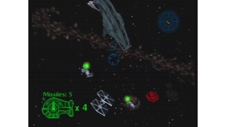 Fight off the TIEs in the asteroid belt.