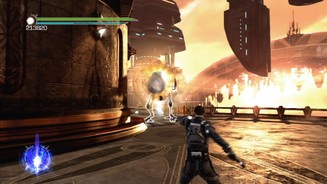 Star Wars: The Force Unleashed 2Die Wolkenstadt auf Cato Neimoidia gehört zu den hübschen Schauplätzen des Spiels.