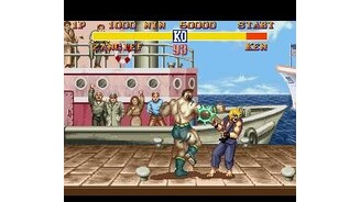Zangiefs Double Lariat striking Kens face