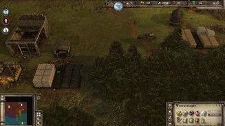 Stronghold 3 GoldDoof: Wir haben das Gebiet rechts erobert, können aber das Holz im rechten Lager nicht nutzen.