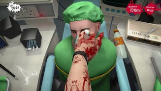 Surgeon Simulator - PS4-ScreenshotsDie Augentransplantation ist die absurdeste Operation. Erst ziehen wir mit einem Skalpell die Augäpfel raus, dann setzen wir die neuen Augen ein.