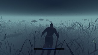 The Stomping Land - Early-Access-ScreenshotsFishing Simulator: Das Speerfischen erweist sich als ebenso ereignislos wie das Angeln an Land – lediglich auf unseren Luftvorrat müssen wir Acht geben, um nicht zu ertrinken.