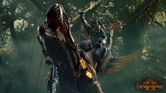 Total War: Warhammer 2Die Echsenmenschen reiten auf mächtigen Dinosauriern in die Schlacht.