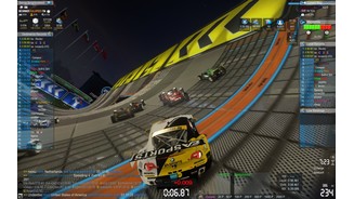 Trackmania 2: StadiumWenn 36 Autos gleichzeitig durch die Steilkurve preschen, ist Adrenalin garantiert.