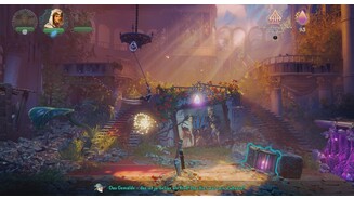 Trine 4Selbst für die kürzesten Abschnitte, die wir in wenigen Sekunden hinter uns bringen, hat Frozenbyte einen wunderschönen 3D-Hintergrund gebastelt.