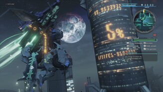 Xenoblade Chronicles XDie riesige Anzeige in der Stadt zeigt an, wie viel Energie den Menschen im Lebensspeicher noch bleibt.