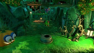 Yooka-LayleeDie gekauften Moves wie hier der Bodenstampfer erweitern nicht nur unser Repertoire, sondern ermöglichen euch auch die Lösung neuer Pagie-Aufgaben.